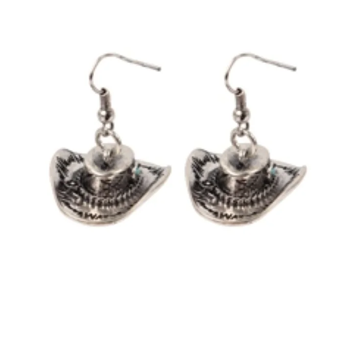 Earrings_Burnish Silver Cowboy Hat w Turquoise.jpg