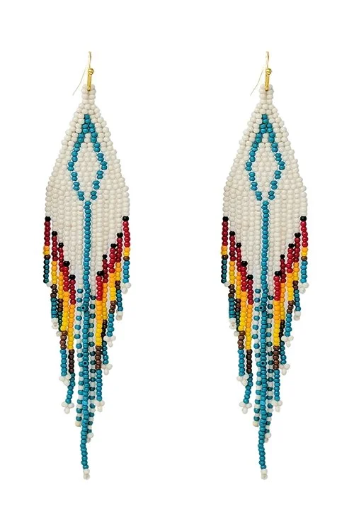 Earrings - Ivory Seed Bead