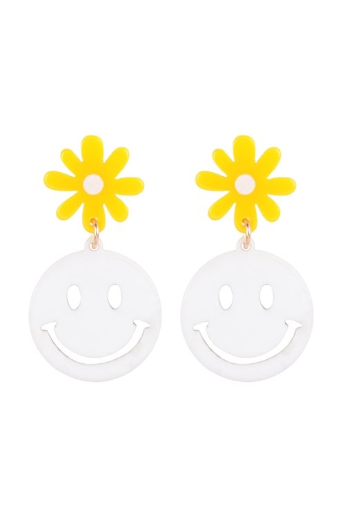 Earrings - Acrylic Smiley