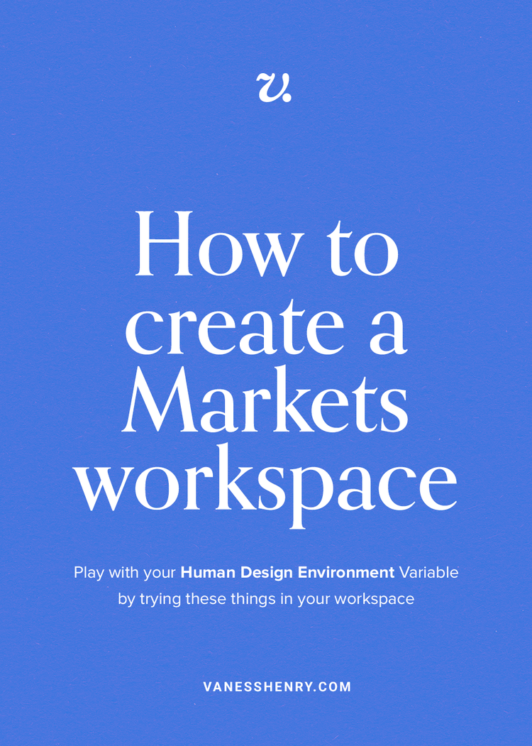 Create a Markets workspace 