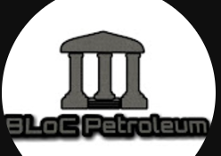Logo featuring a Greek temple with four columns and the text 'BLOC Petroleum' underneath.