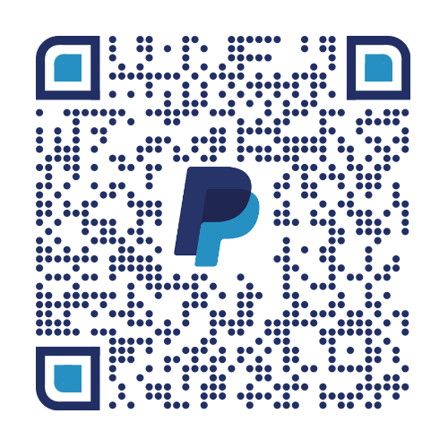 PayPal logo in the center of a QR code.