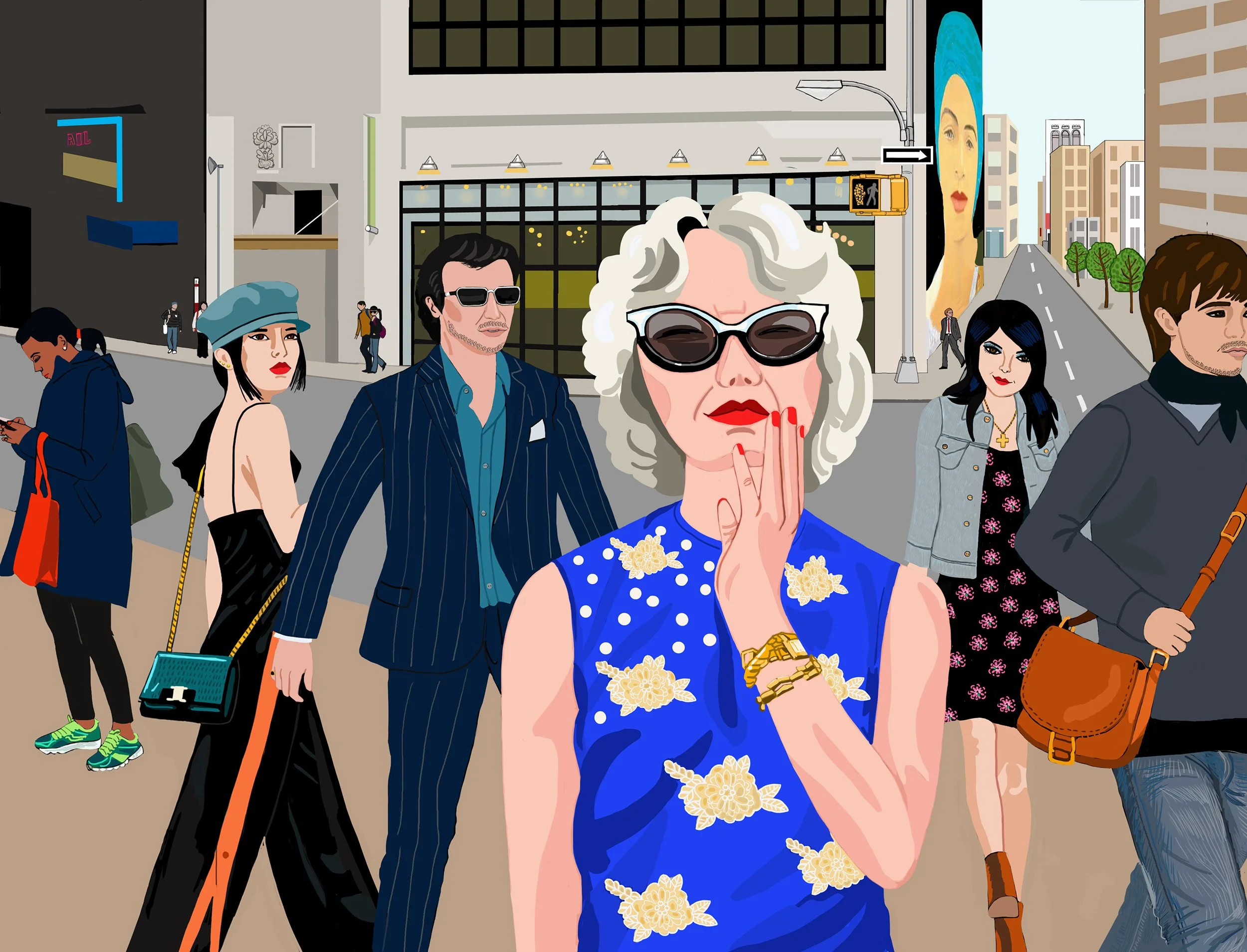 People on New York Street.
