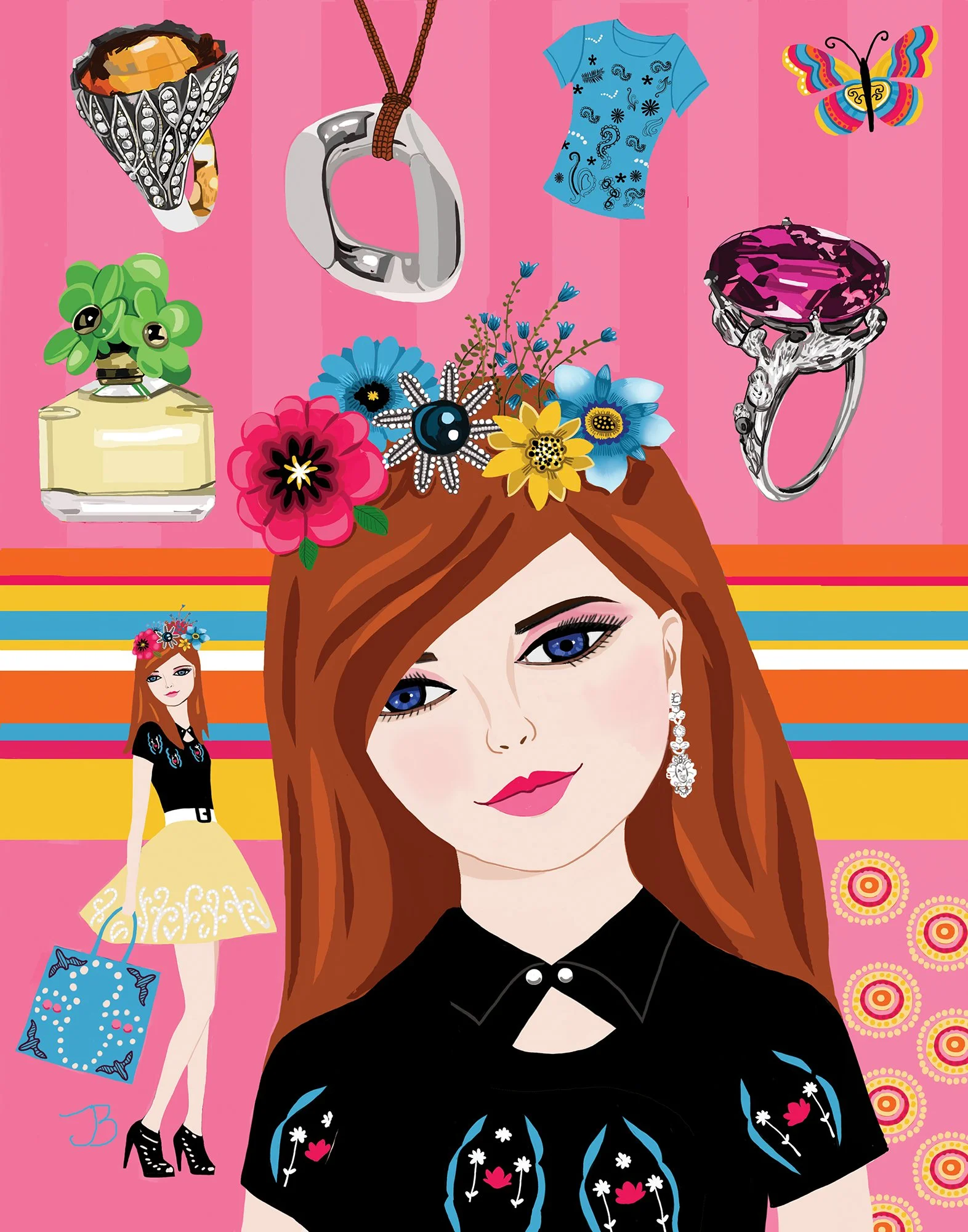 Teen Girl with clothes and jewelry. 