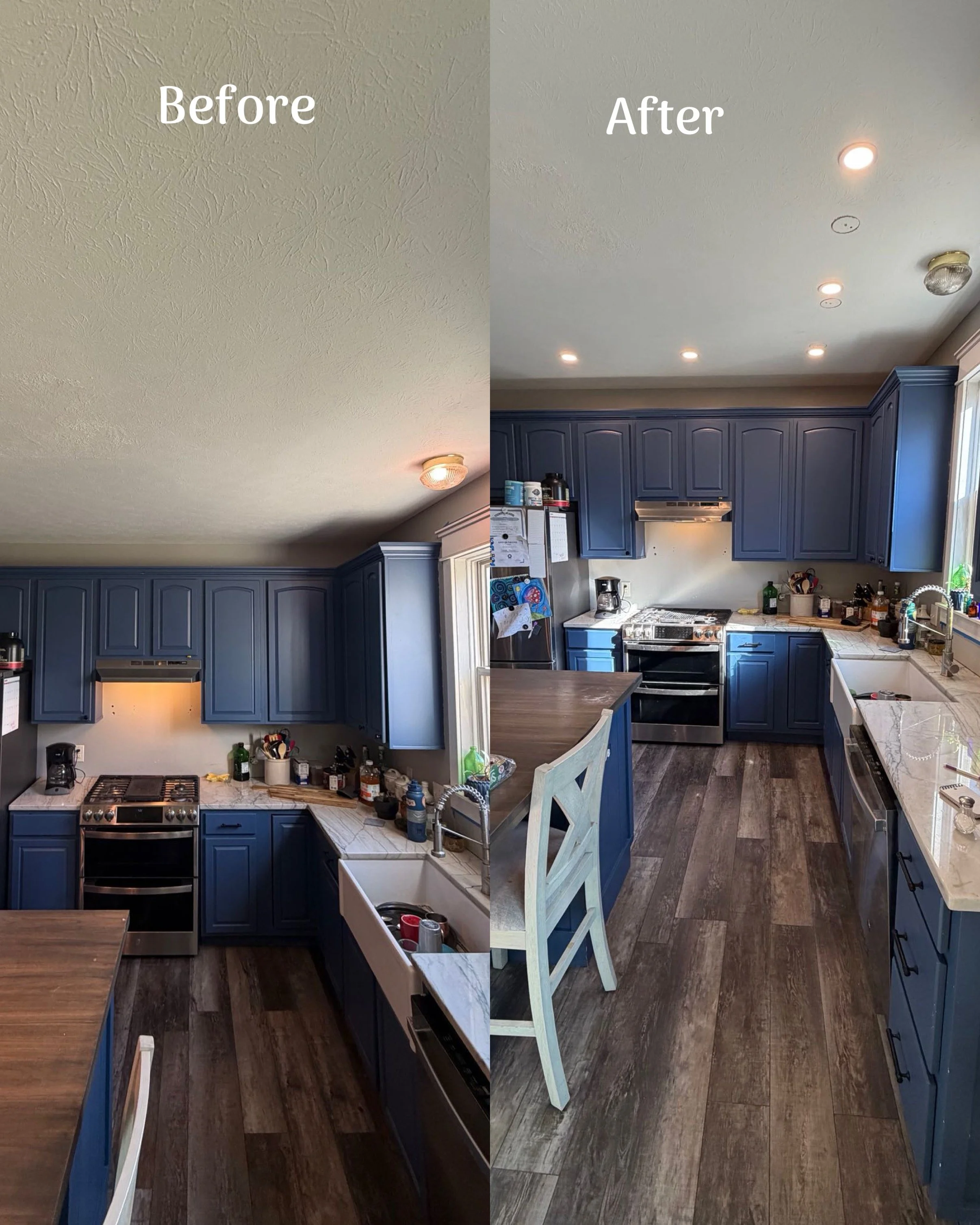 Detailed craftsmanship on a custom wood-and-metal project in Central Indiana.