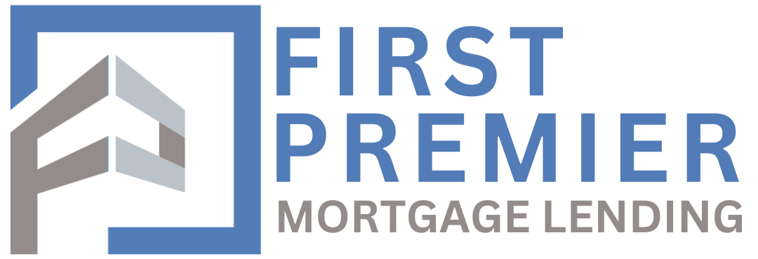 First Premier Mortgage Lending logo with stylized building icon and text
