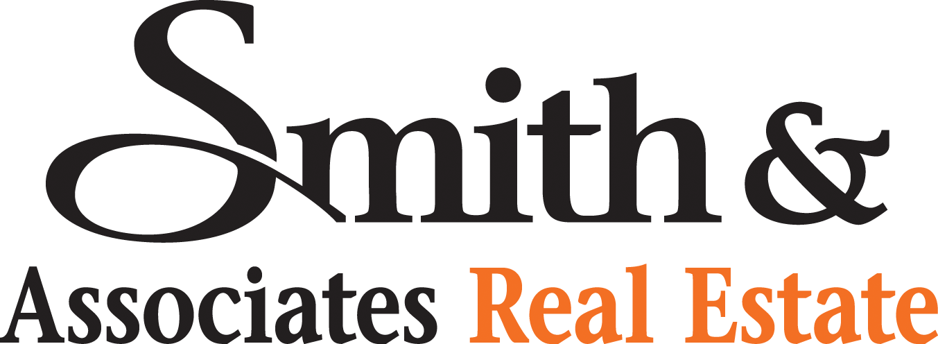 Logo for Smith & Associates Real Estate with black text for 'Smith & Associates' and orange text for 'Real Estate'.