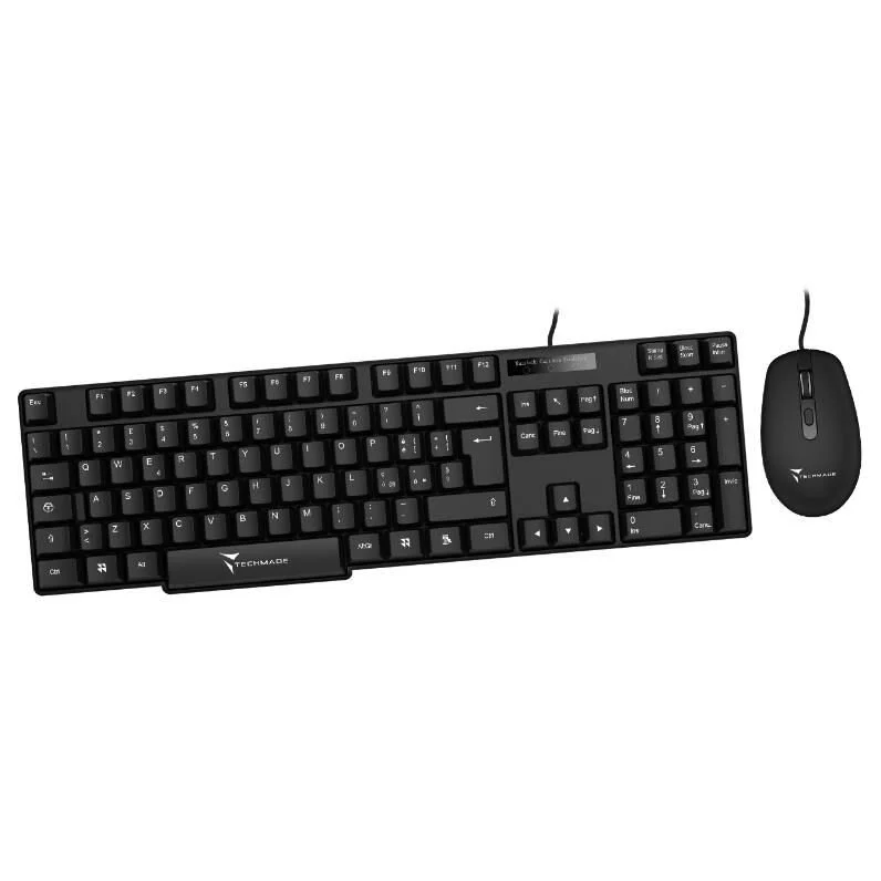 Techmade Kit Tastiera+Mouse Wired Filo Black