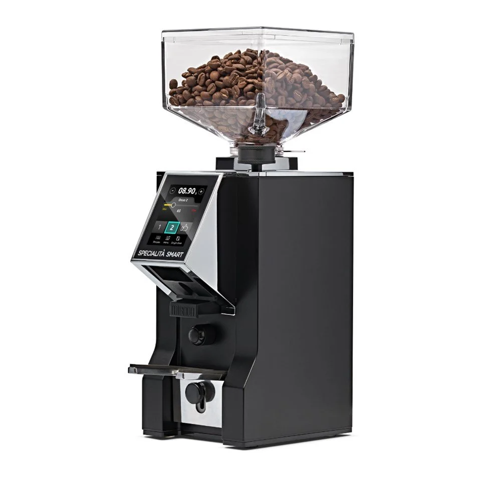 Macchina automatica per caffè con contenitore di chicchi di caffè.