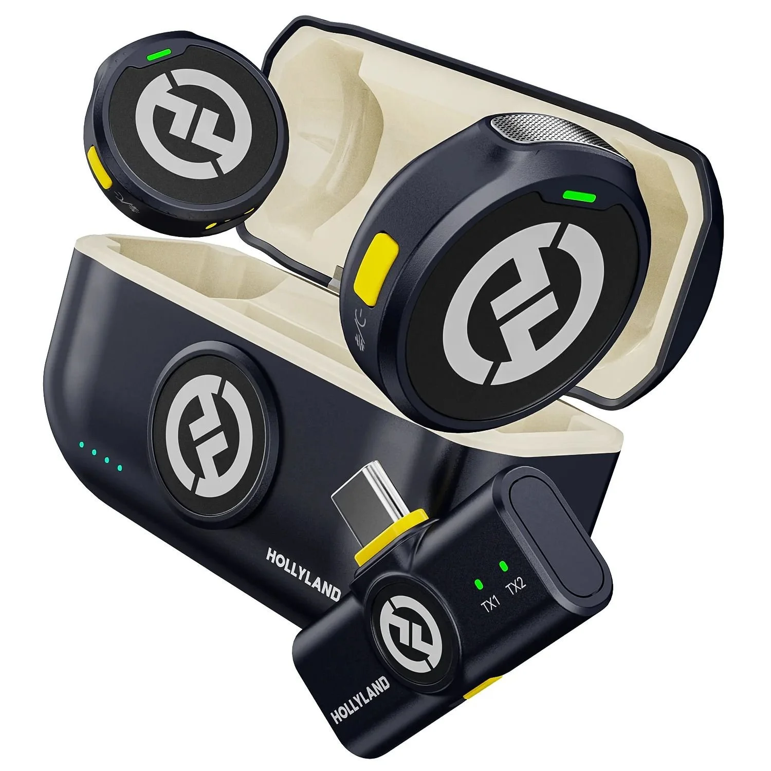 Hollyland LARK M2 with USB-C Plug (Duo, Shine Charcoal)  Microfono Wireless