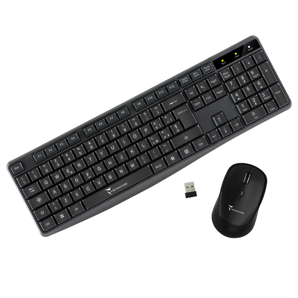 Techmade Kit Tastiera + Mouse Wireless Black