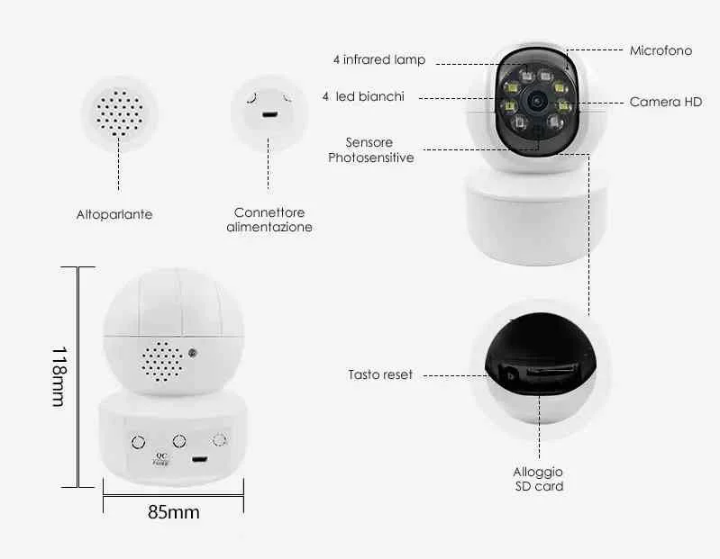 Tecno TELECAMERA SORVEGLIANZA IP TC-2215WF-IP