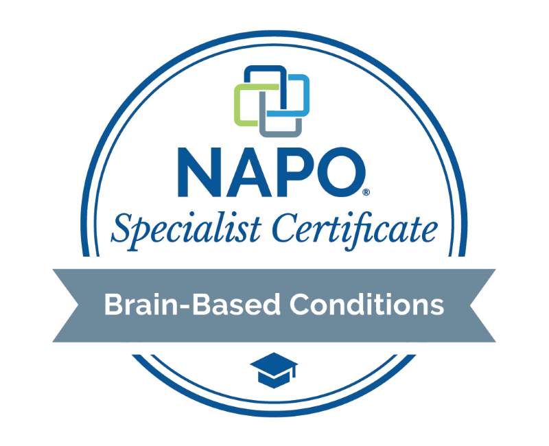 NAPO Specialist Certificate badge for Brain-Based Conditions.