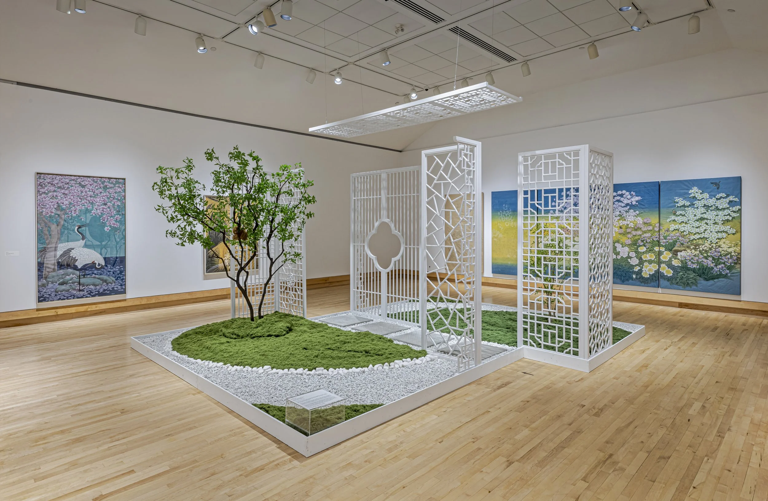 A Garden of My Own - a site-responsive indoor landscape installation/Wood, stone, artificial moss, and plant materials/2025