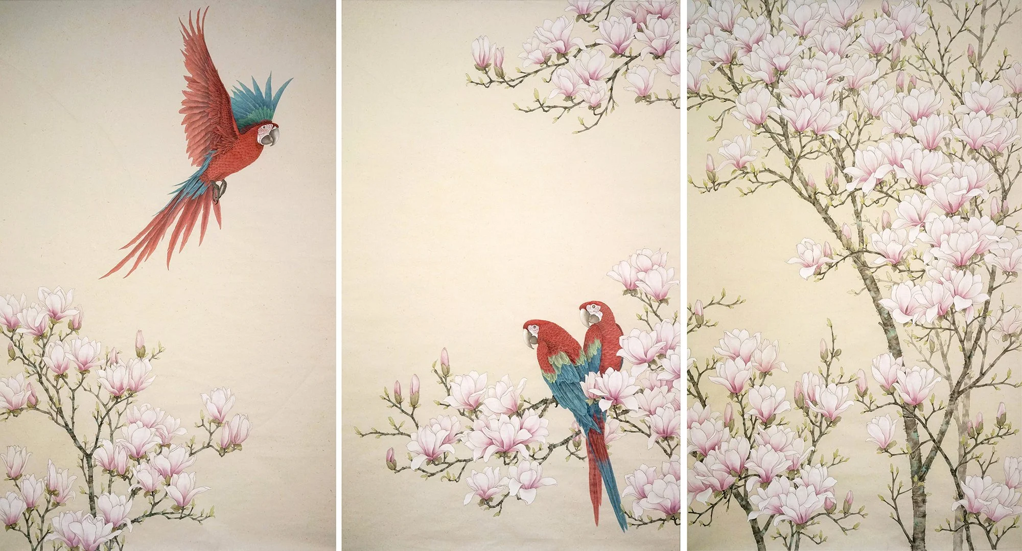 A serene and luminous spring 春和景明--
ink and colour on Xuan paper/ 76x86 ½in/193 x 220cm/ 2019