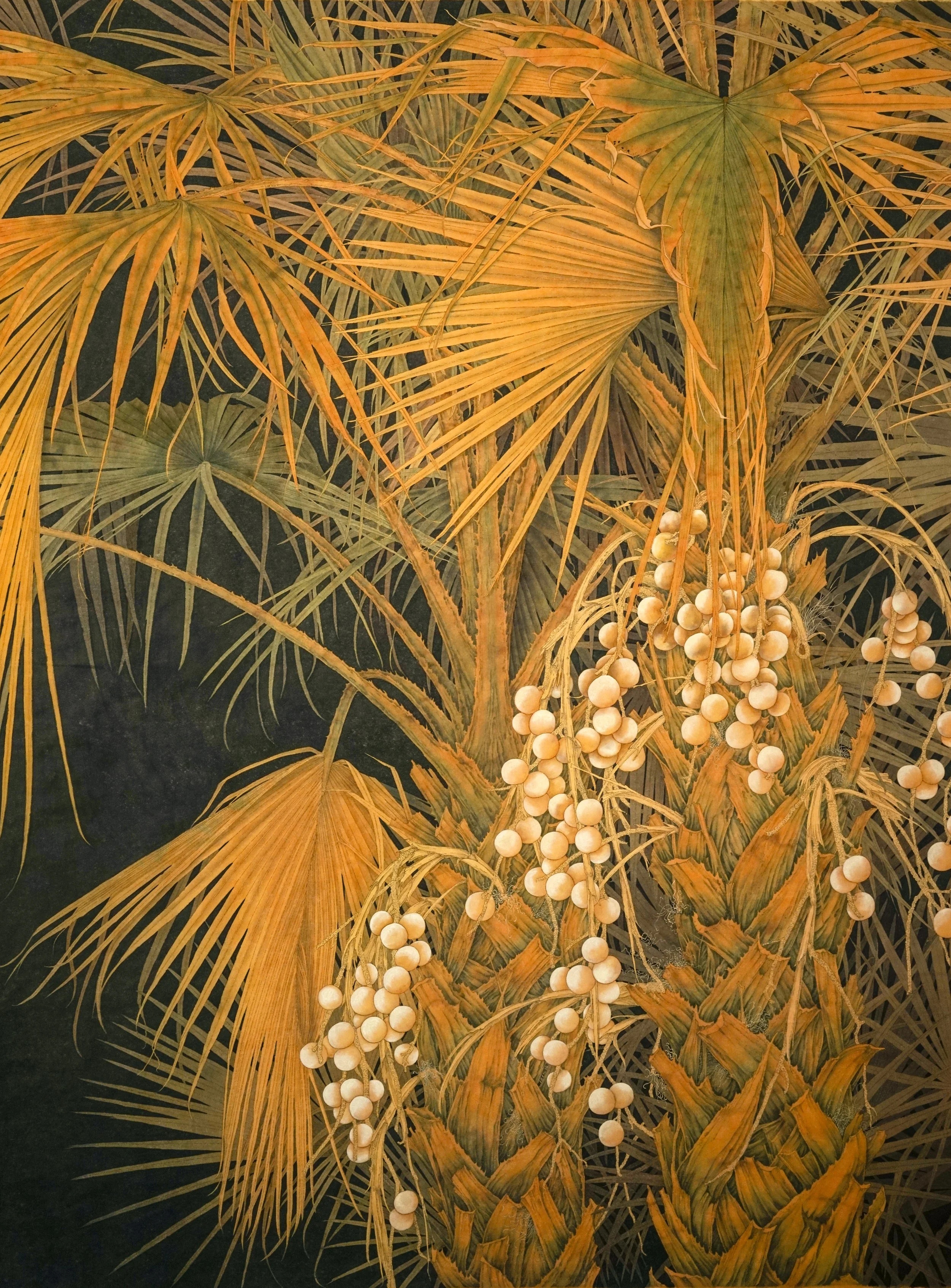 Light at Dusk 落日之光--
ink,natural pigments on Xuan paper/
47 x 62 in/120 x 158 cm/
2019