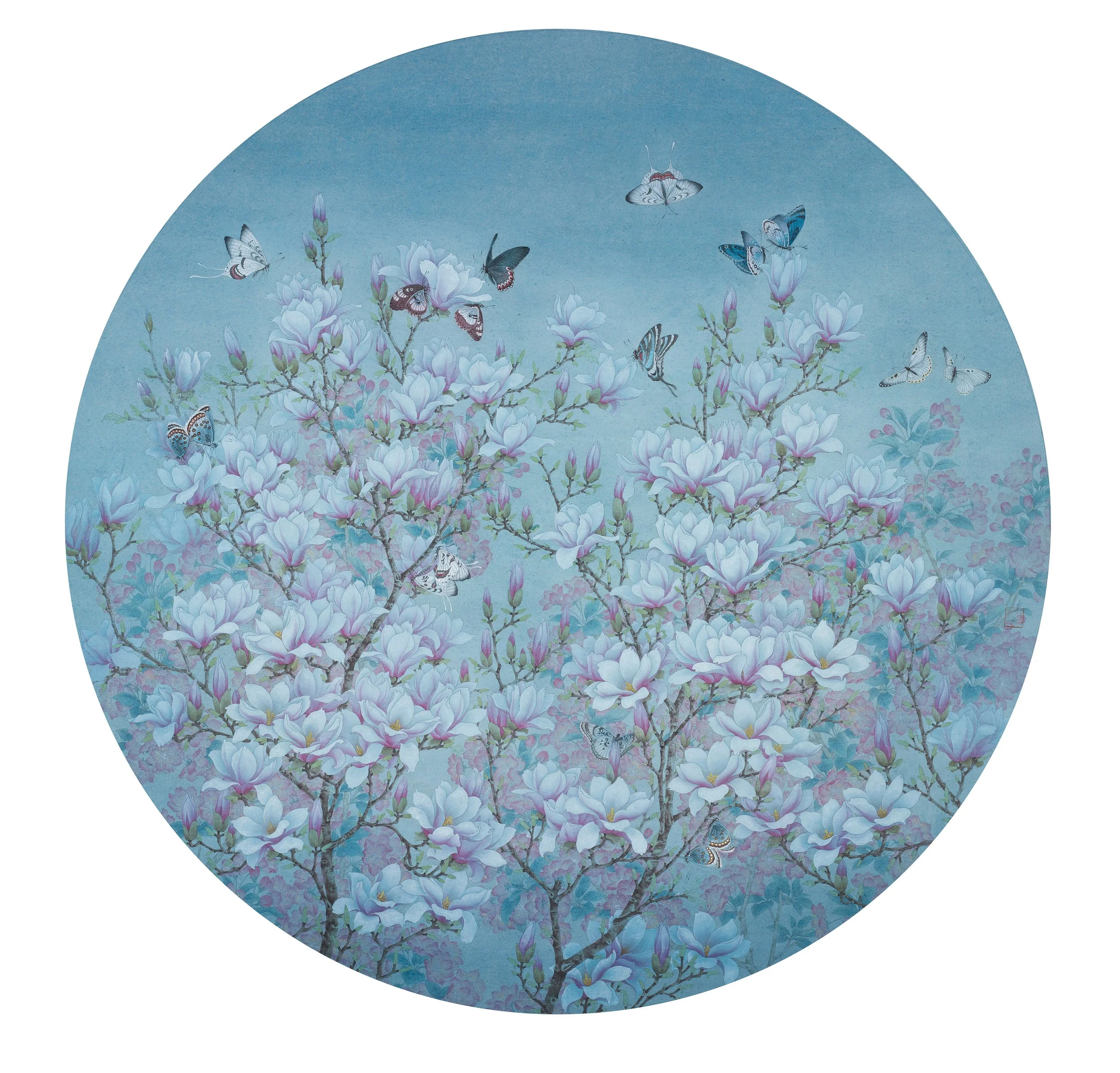 Night under the Moon 良宵--
ink and colour on Xuan paper/
47 x 47 in/120 x 120 cm/
2021