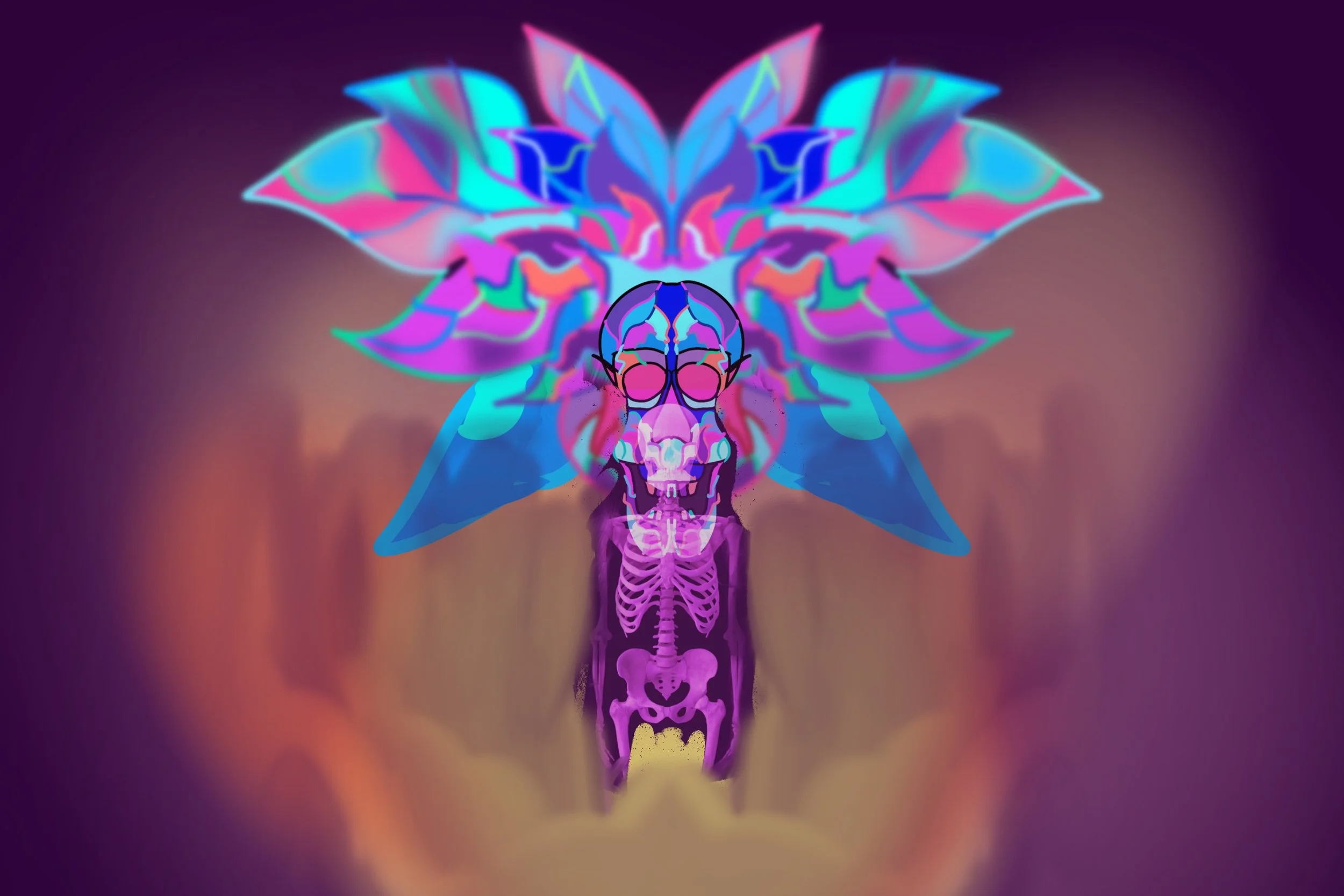 Flower Skull Cyborg Edition