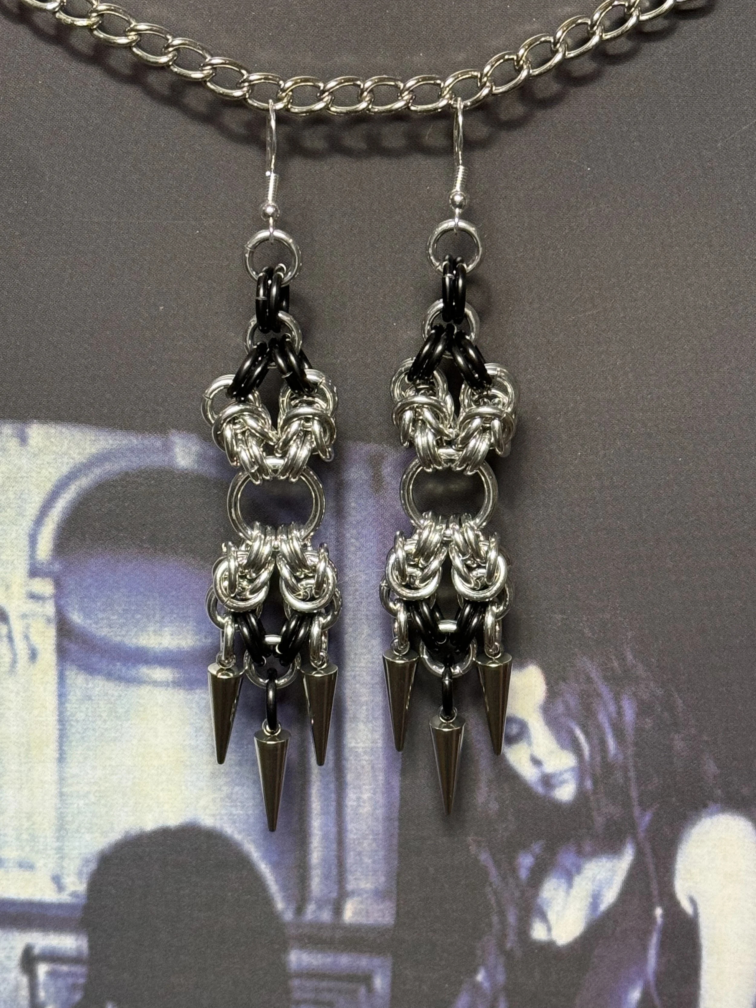 Chainmail Long Earrings