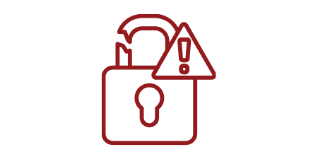 Lock icon with a warning triangle