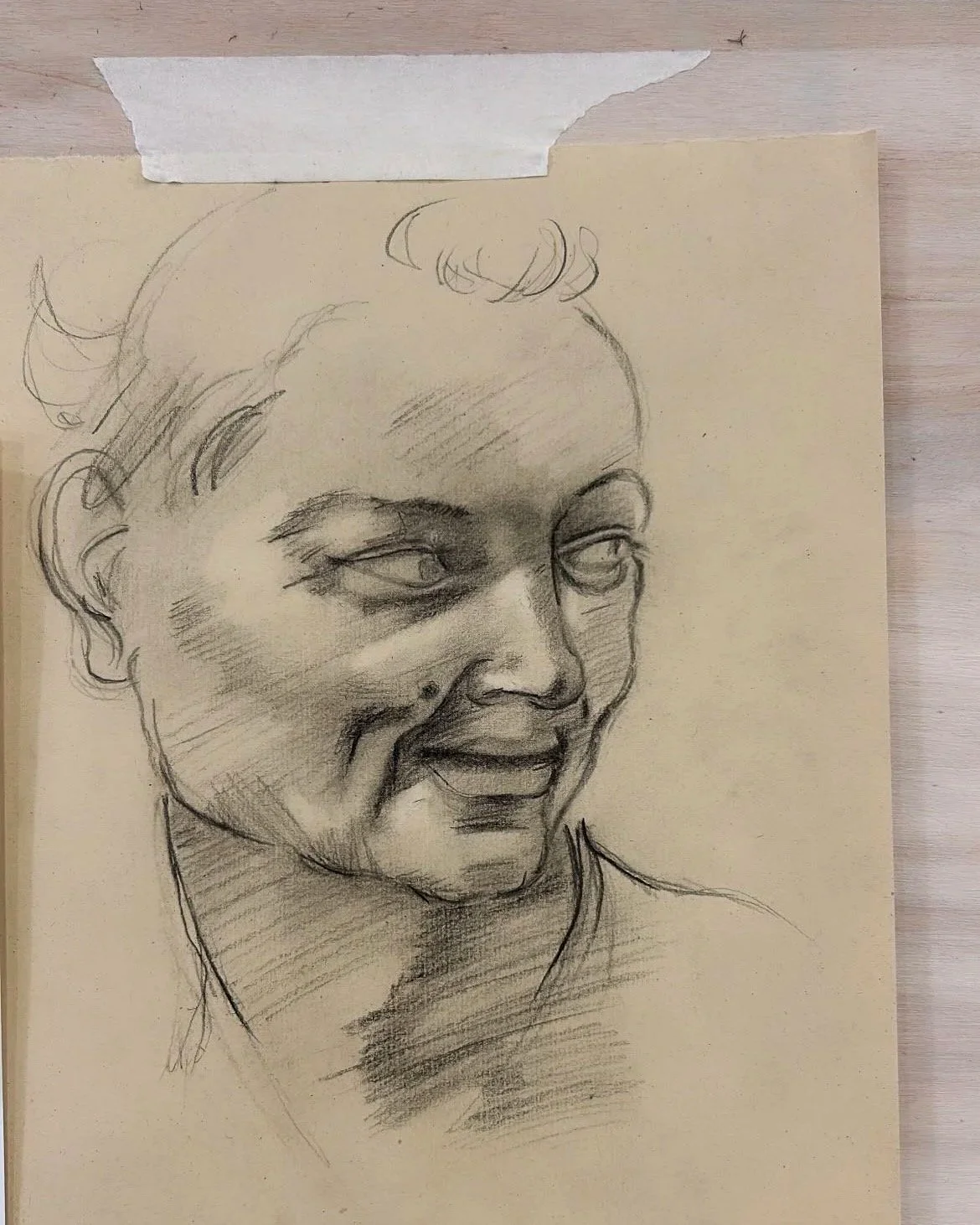 cara, charcoal on paper, 2024