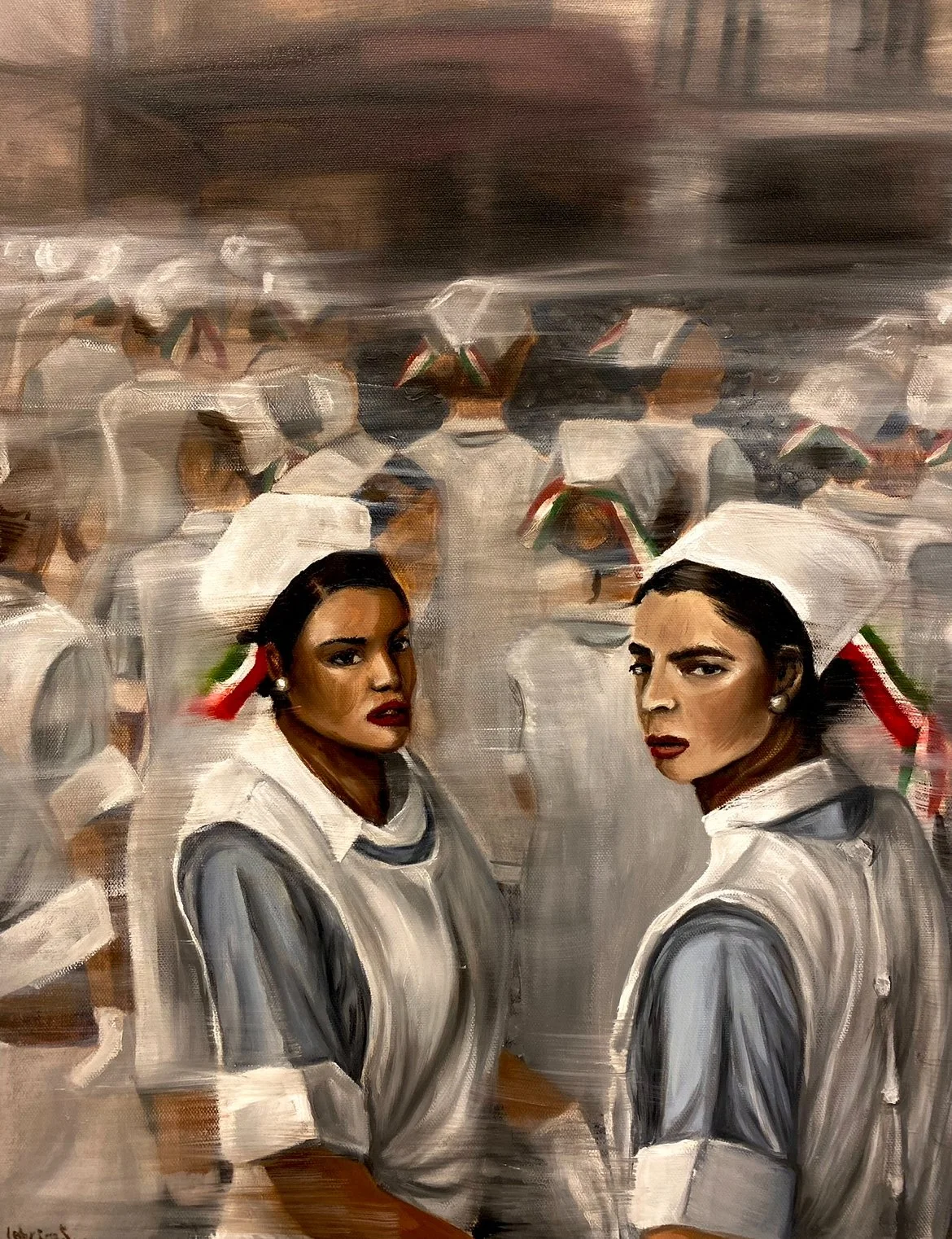 enfermeras, oil on canvas, 2024