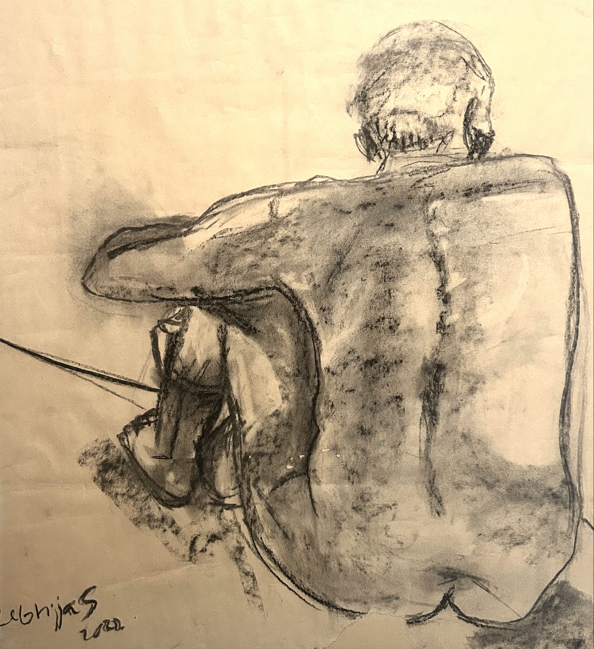 lo que hace el tiempo, charcoal on paper, 2022