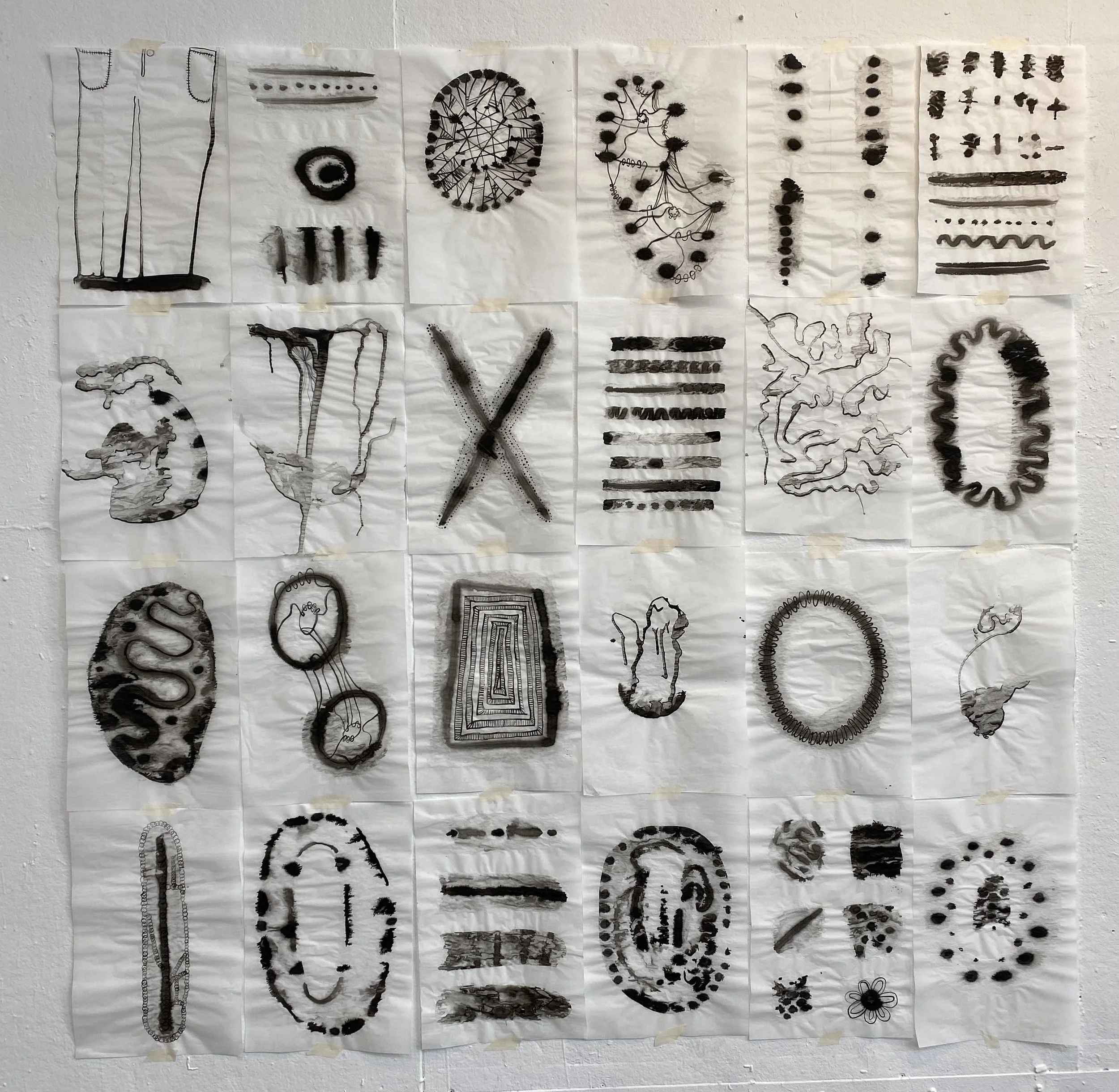 abstracciones, ink on tracing paper