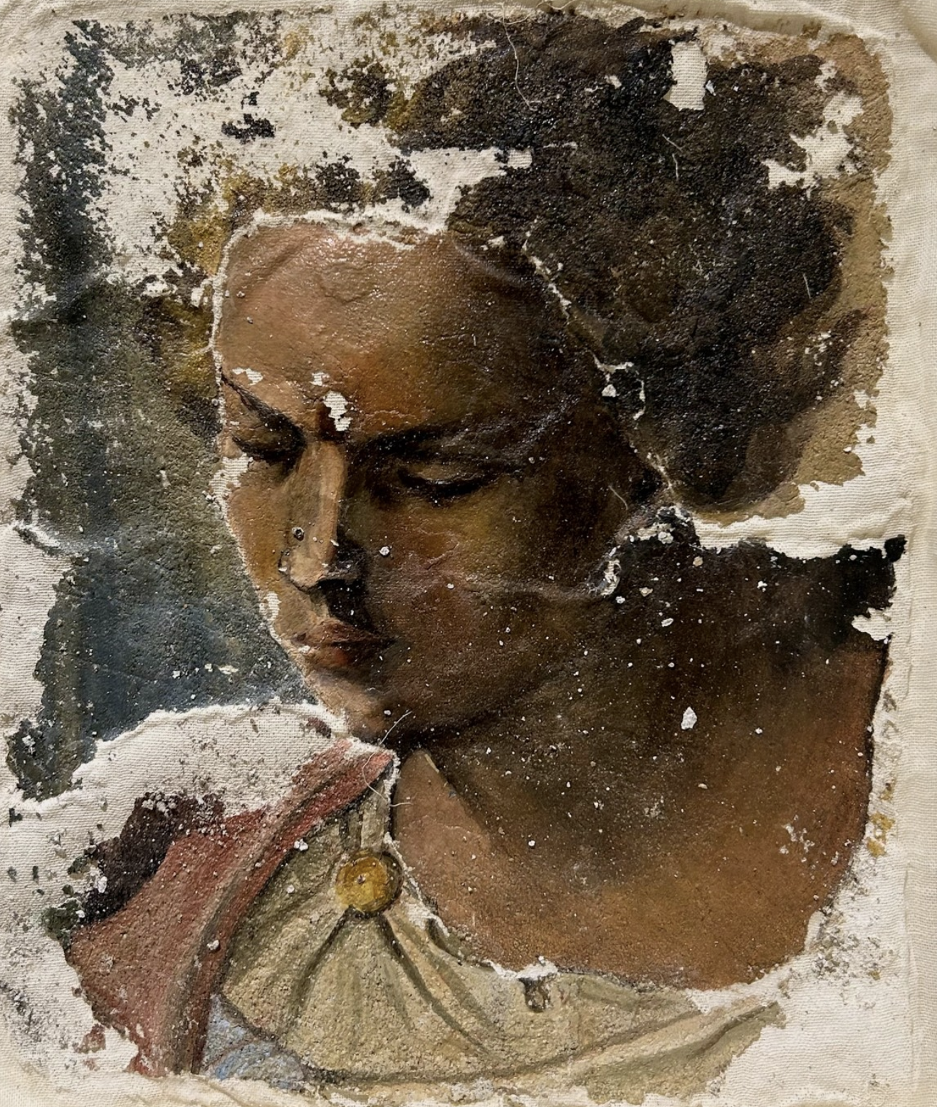 profeta, detatched fresco on canvas, 2024