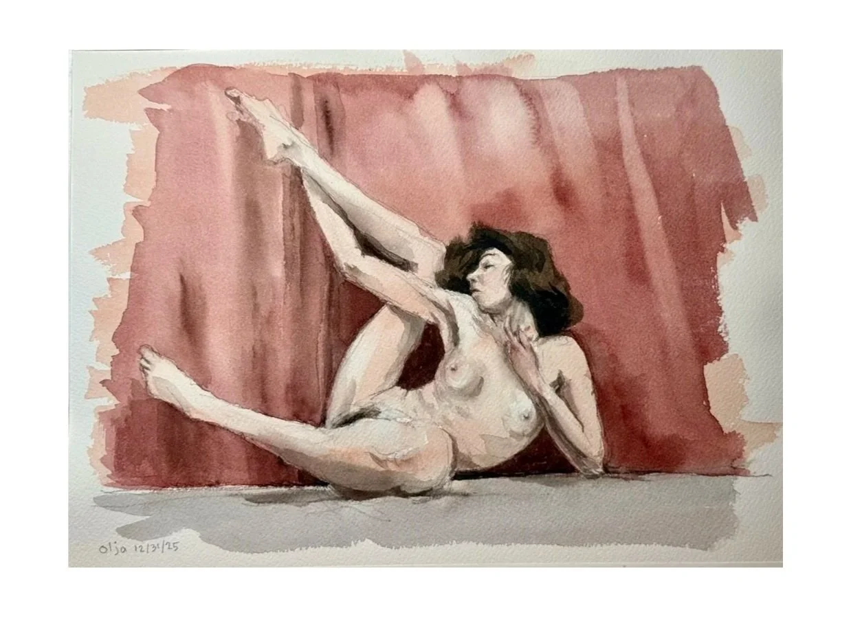 "Olja," watercolor and pencil 2026