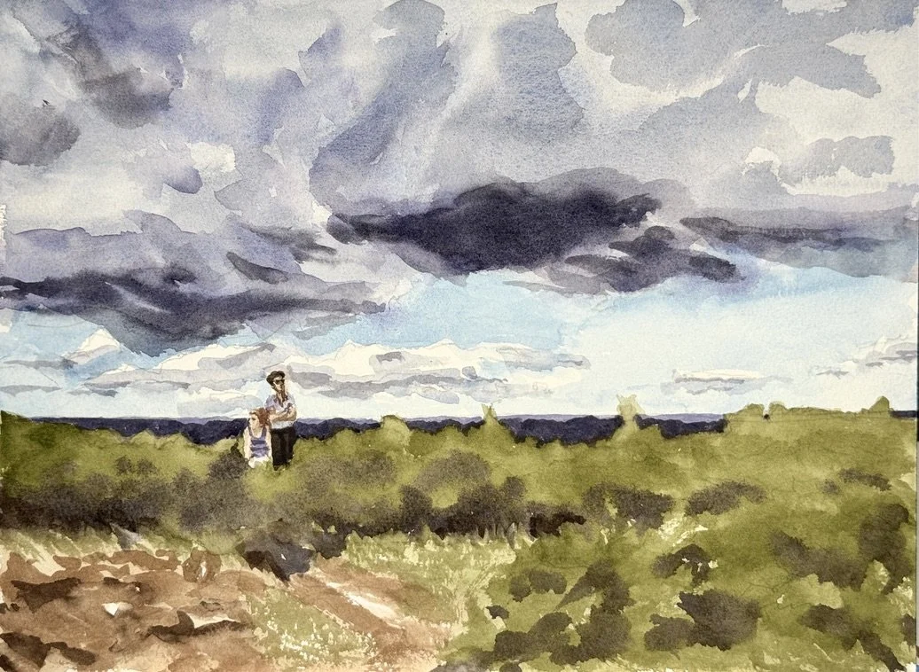 "View from Buck Hill," 9x12, watercolor and pencil, Blue Hills                                   $250