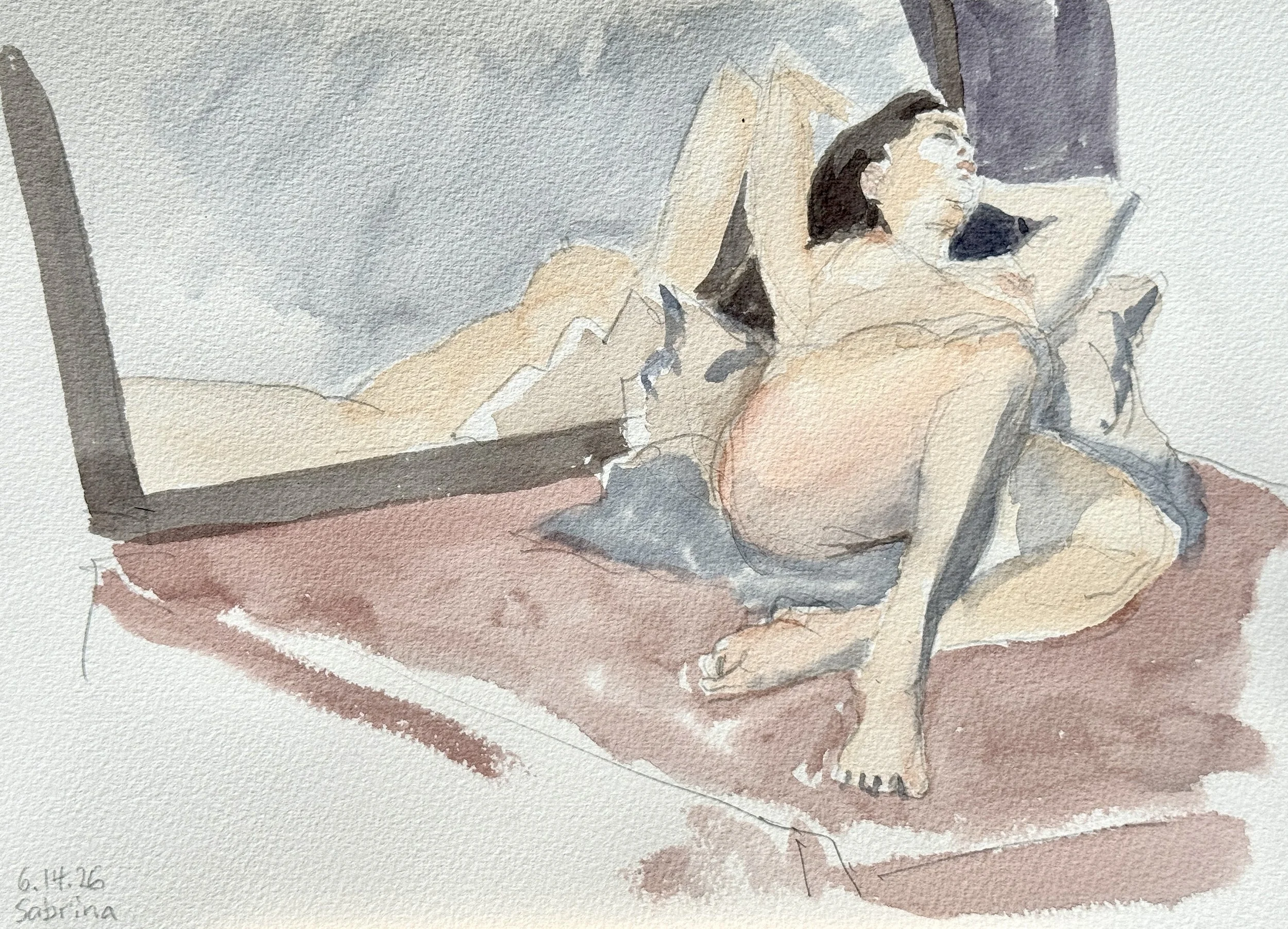 "Sabrina Reclining 4," 10"x14" $250