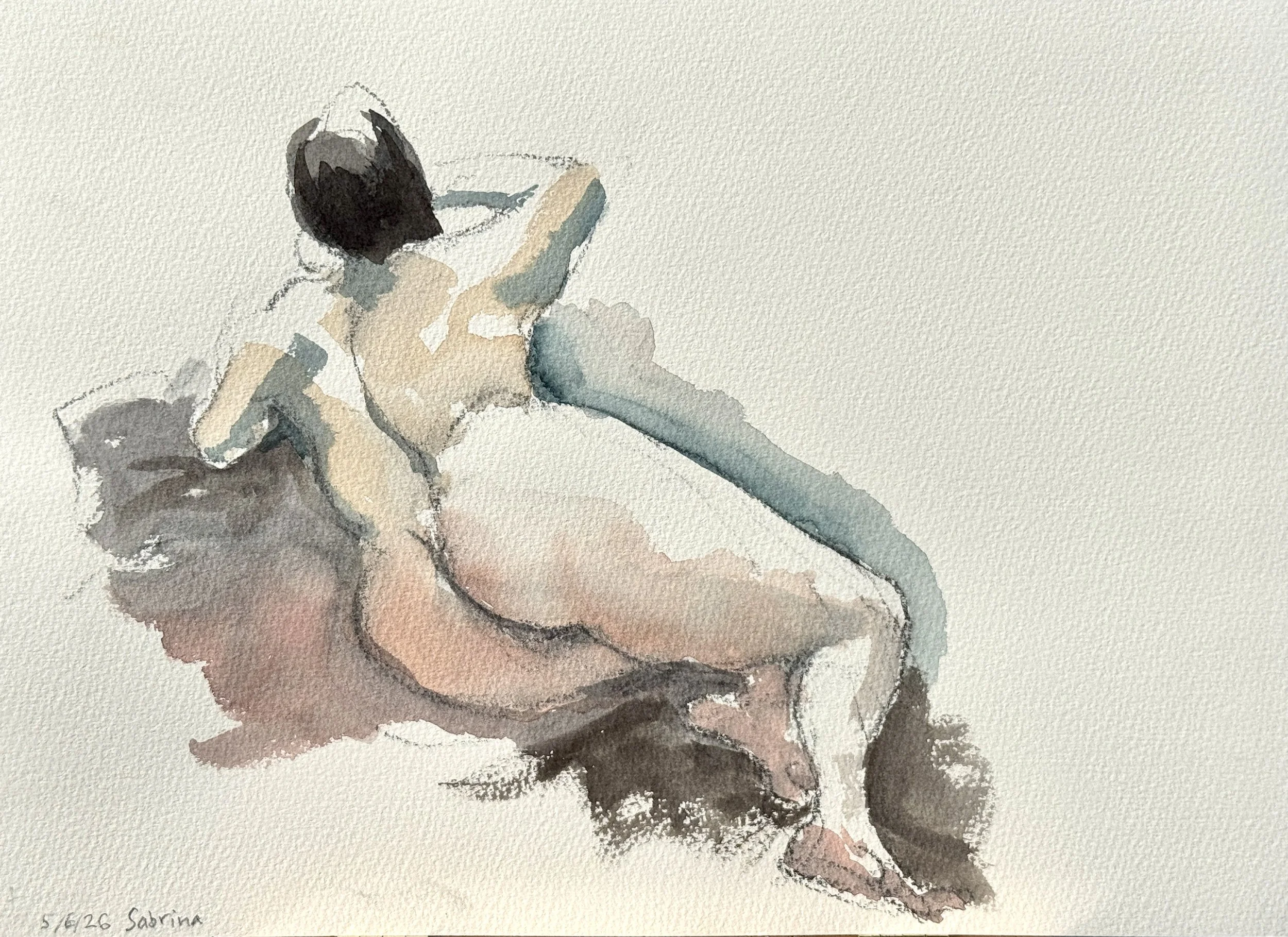 "Sabrina Reclining 3" 10"x14" $250