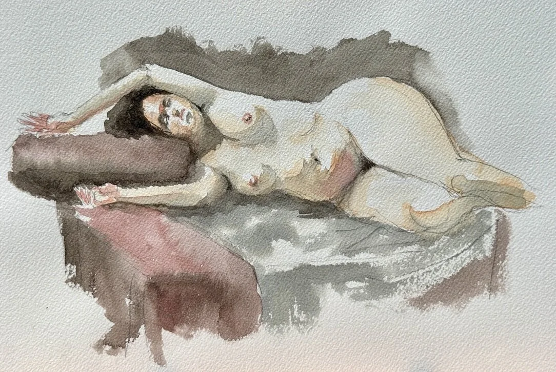 "Sabrina Reclining 1," 9"x12" 2026 $200
