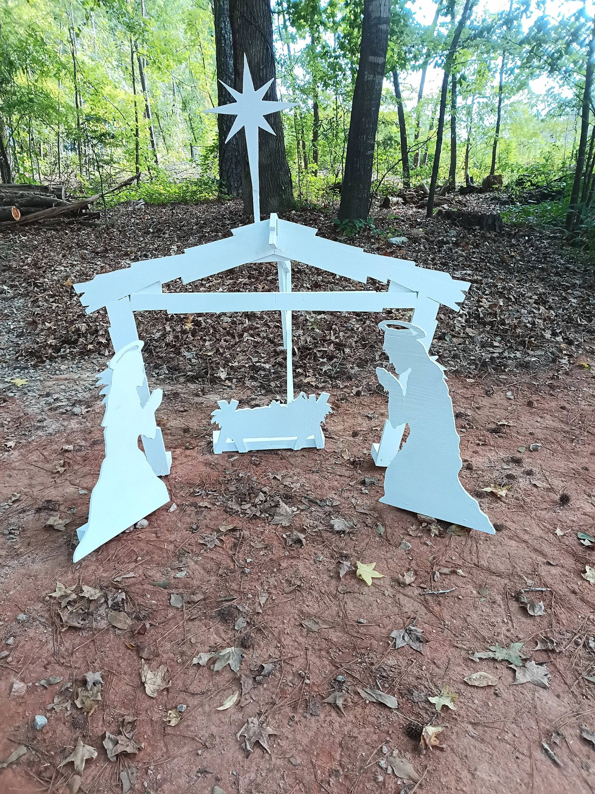 Handcrafted Wooden Nativity Scene