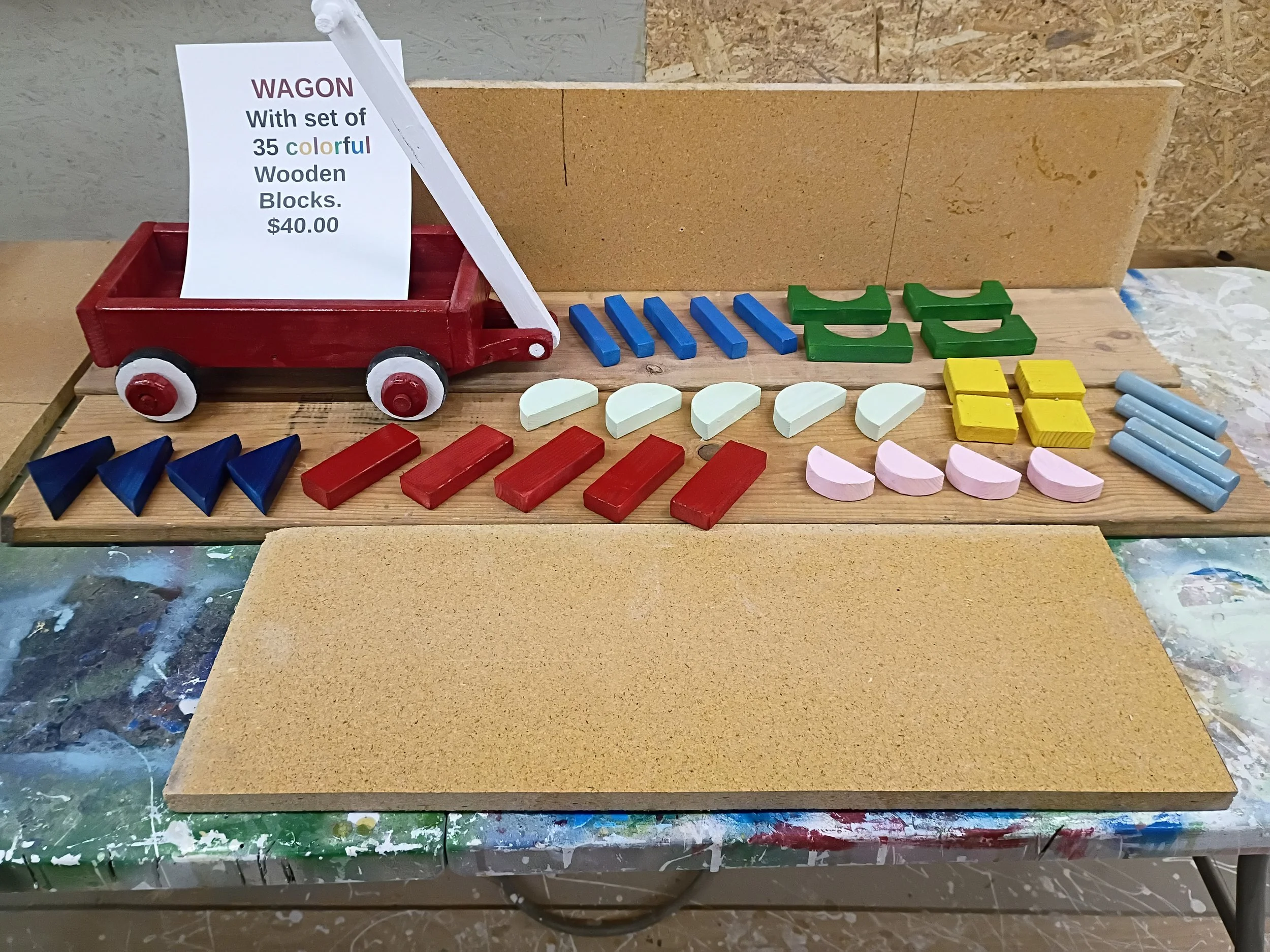 Handcrafted Wooden Wagon & Block Set