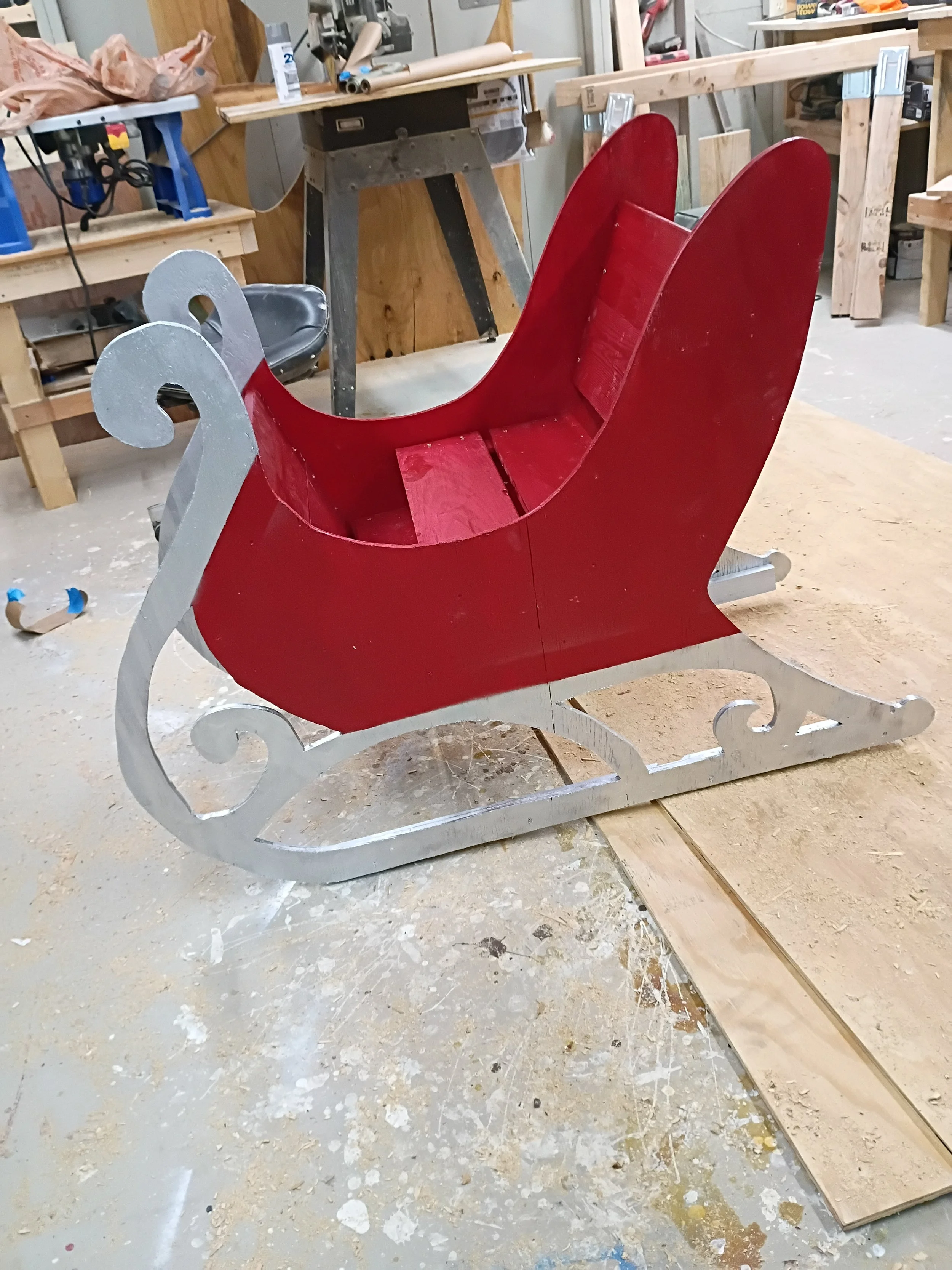 Festive Handcrafted Wooden Sleigh