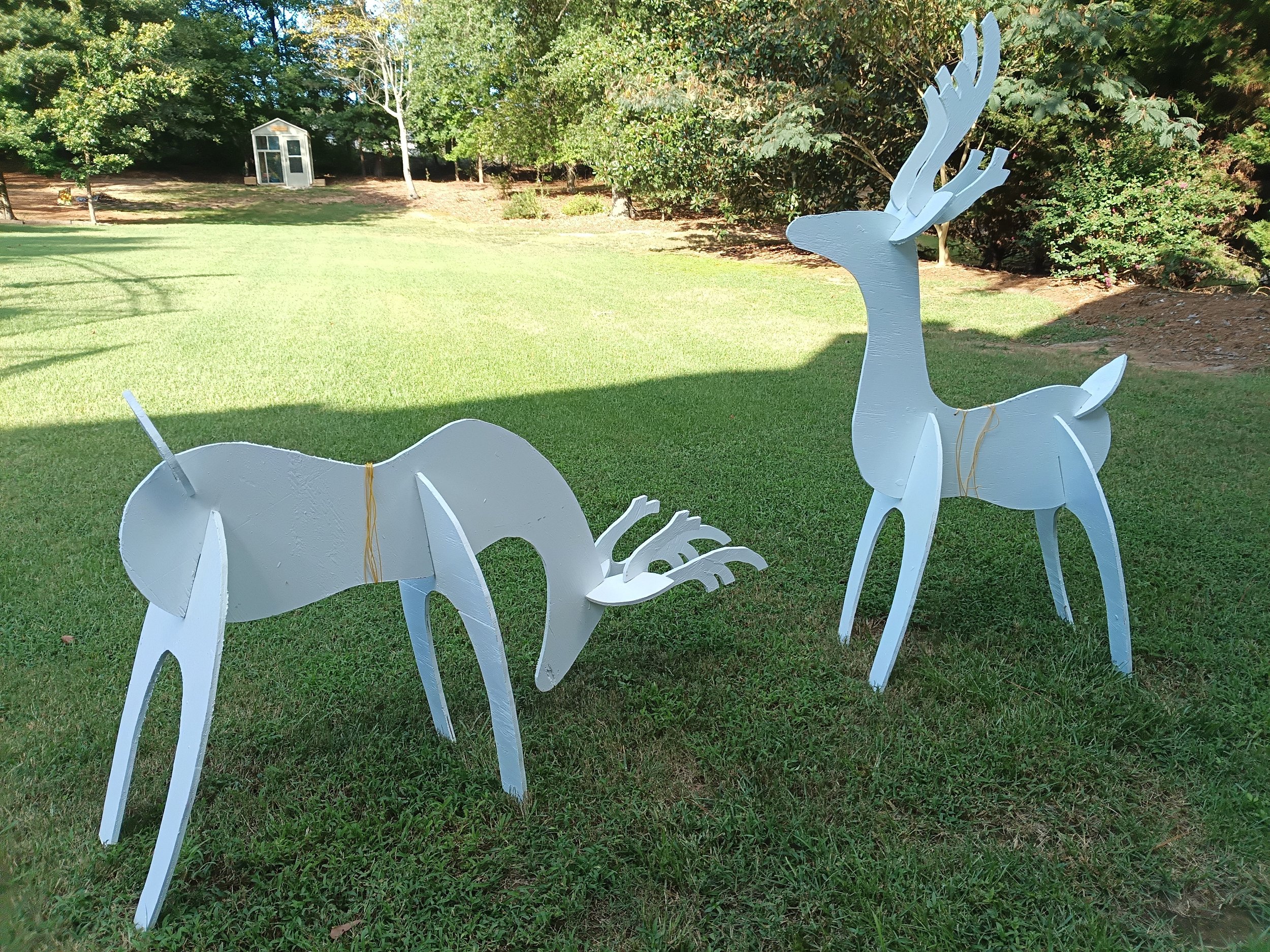 Handcrafted Wooden Deer Set