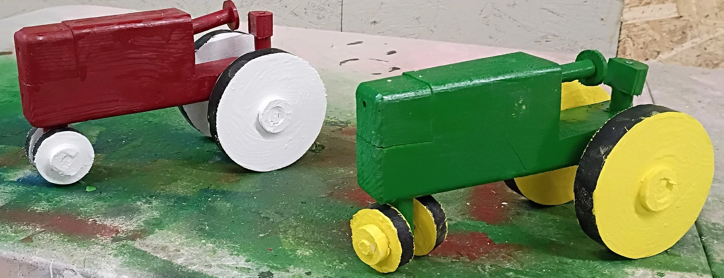 Handcrafted Wooden Toy Tractors