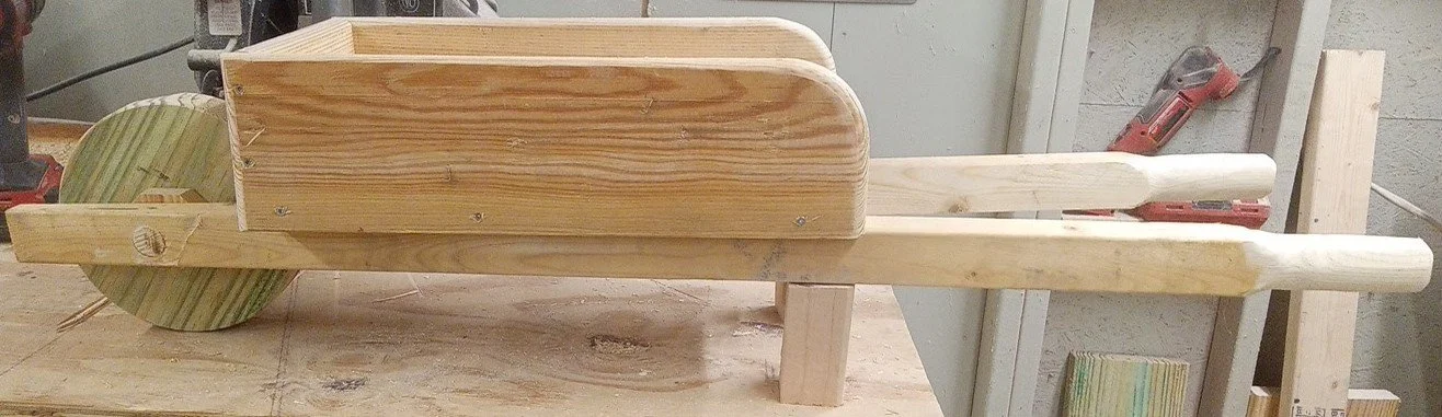 Handmade Wooden Wheelbarrow