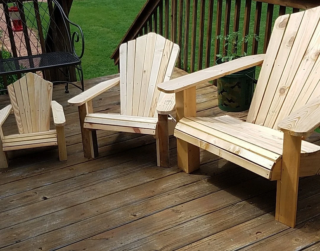 Cedar Adirondack Chairs - Three sizes. $30- small, $40 - med, $50 - large