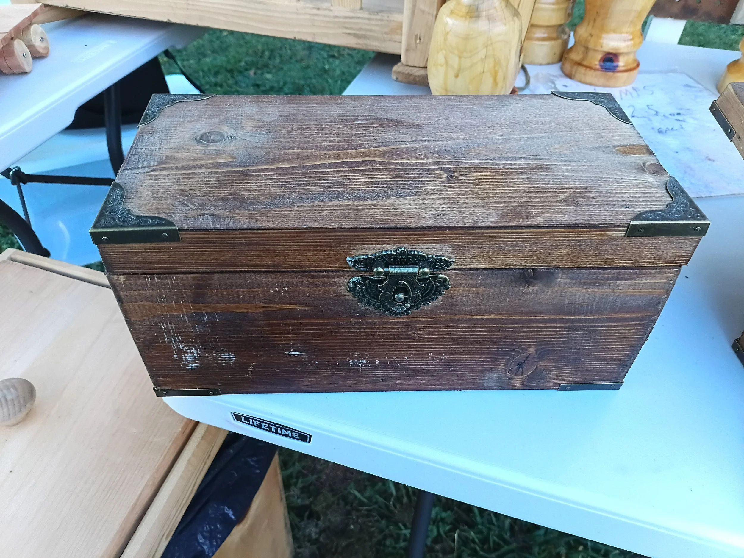Handcrafted Vintage Wooden Memory Box.