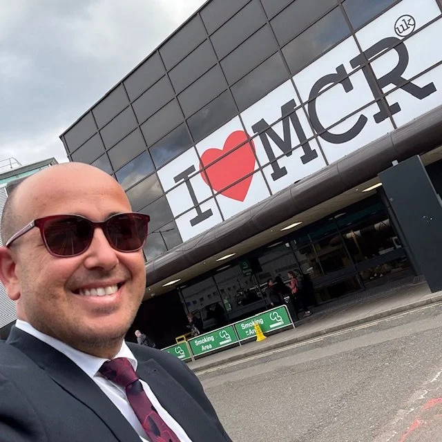 DIma the driver waiting for customers at Manchester Airport Terminal 3