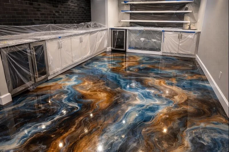 custom epoxy marble floor