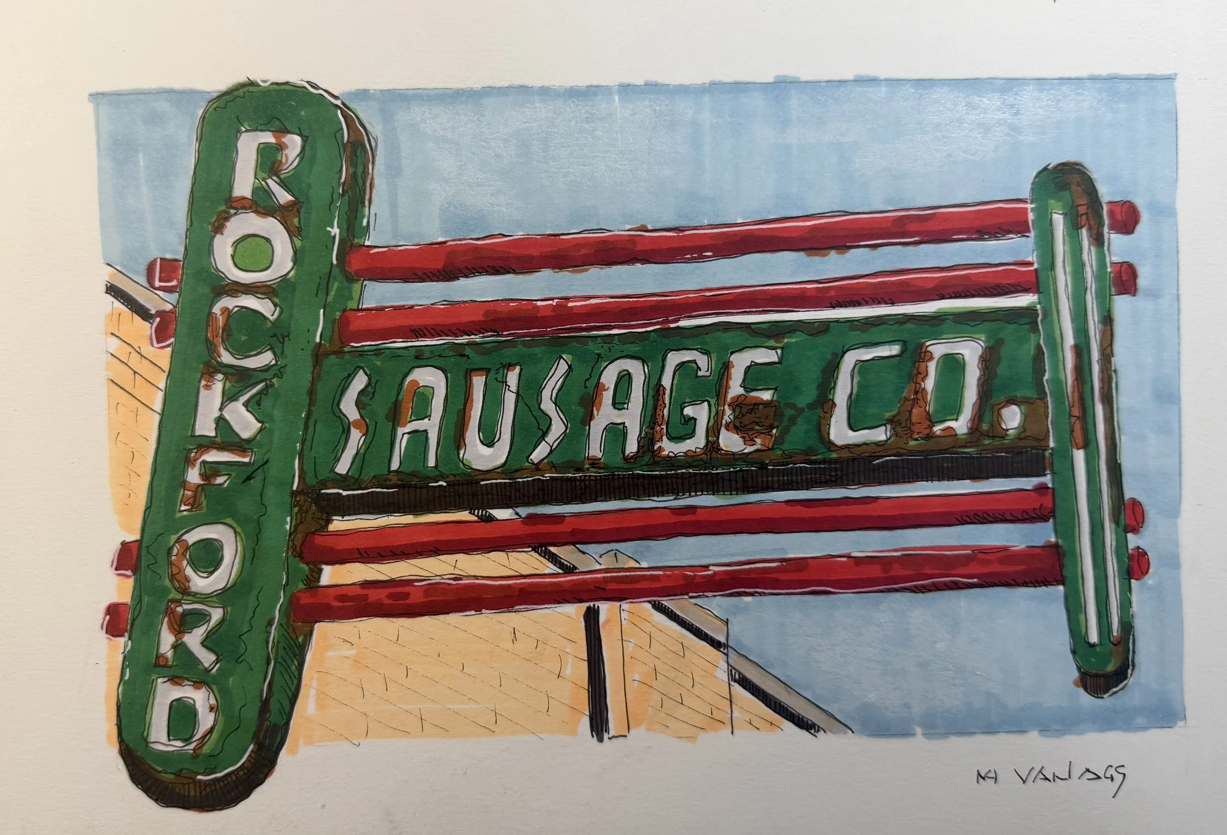The Polish neighborhood had its sausage shop, too. The company was started in 1930 and is still in existence today. Unfortunately, the sign no longer exists.