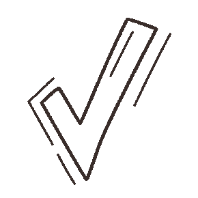 Stylized checkmark icon with a minimalistic design.
