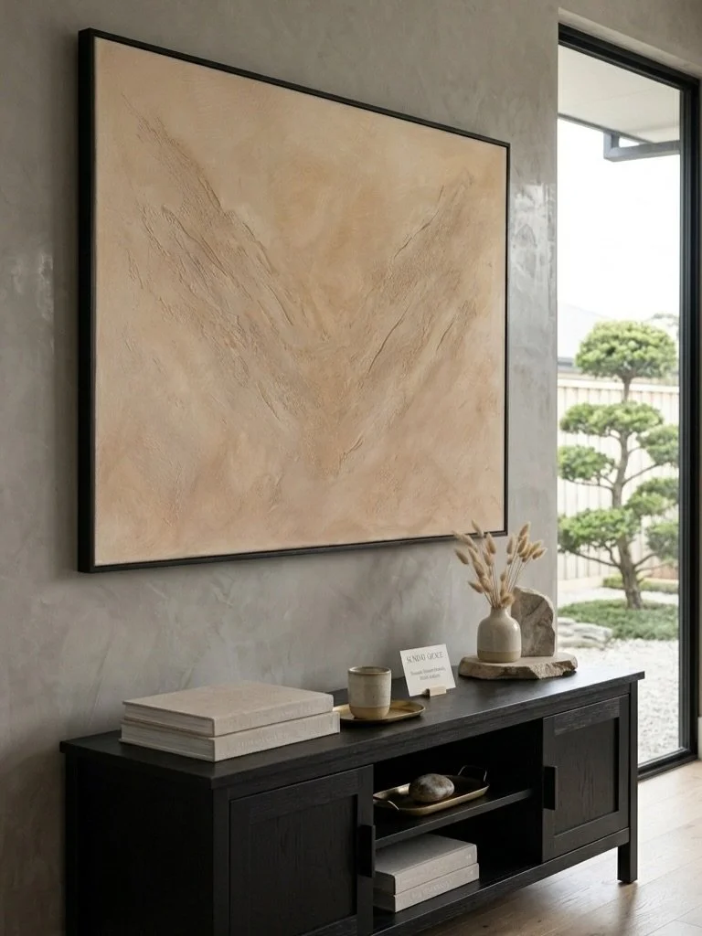 Sailing Into Gold

A piece that shifts with the light, bringing warmth, movement, and stillness into a space all at once.
In person, the soft gold tones catch the light in a way that feels instantly calming &mdash; quiet luxury for a refined, contemp