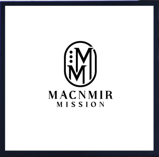Logo for MACNMIR MISSION with stylized initials M and M inside an oval outline.