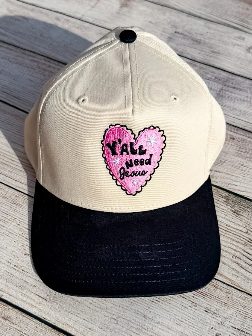 Y'all Need Jesus Embroidered Hat | Funny Southern Graphic Hat | Custom Thread Colors | Trucker, Richardson, Flat Bill & More