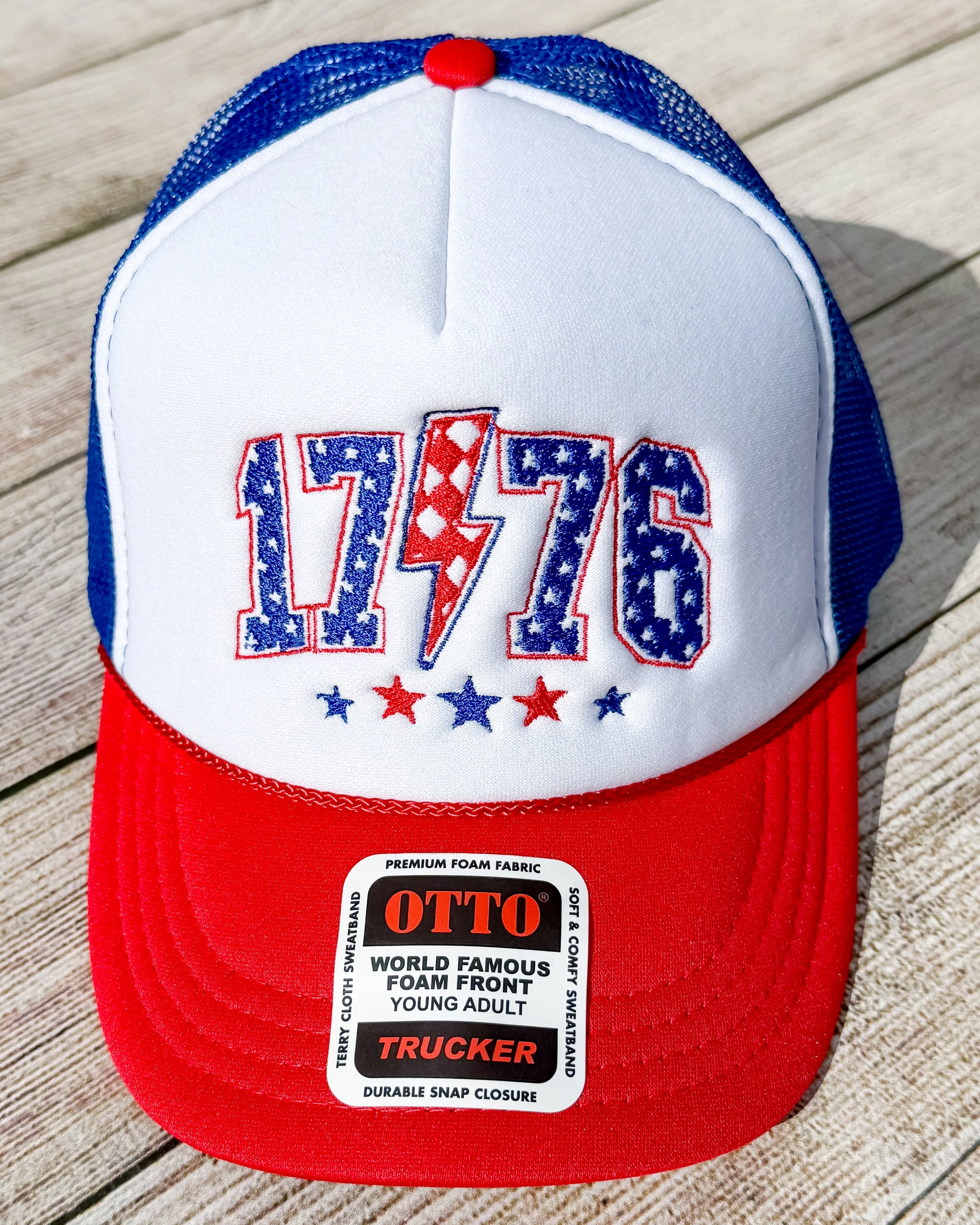 1776 Embroidered Hat | Patriotic USA Trucker Hat | Custom Thread Colors | Trucker, Richardson, Flat Bill & More